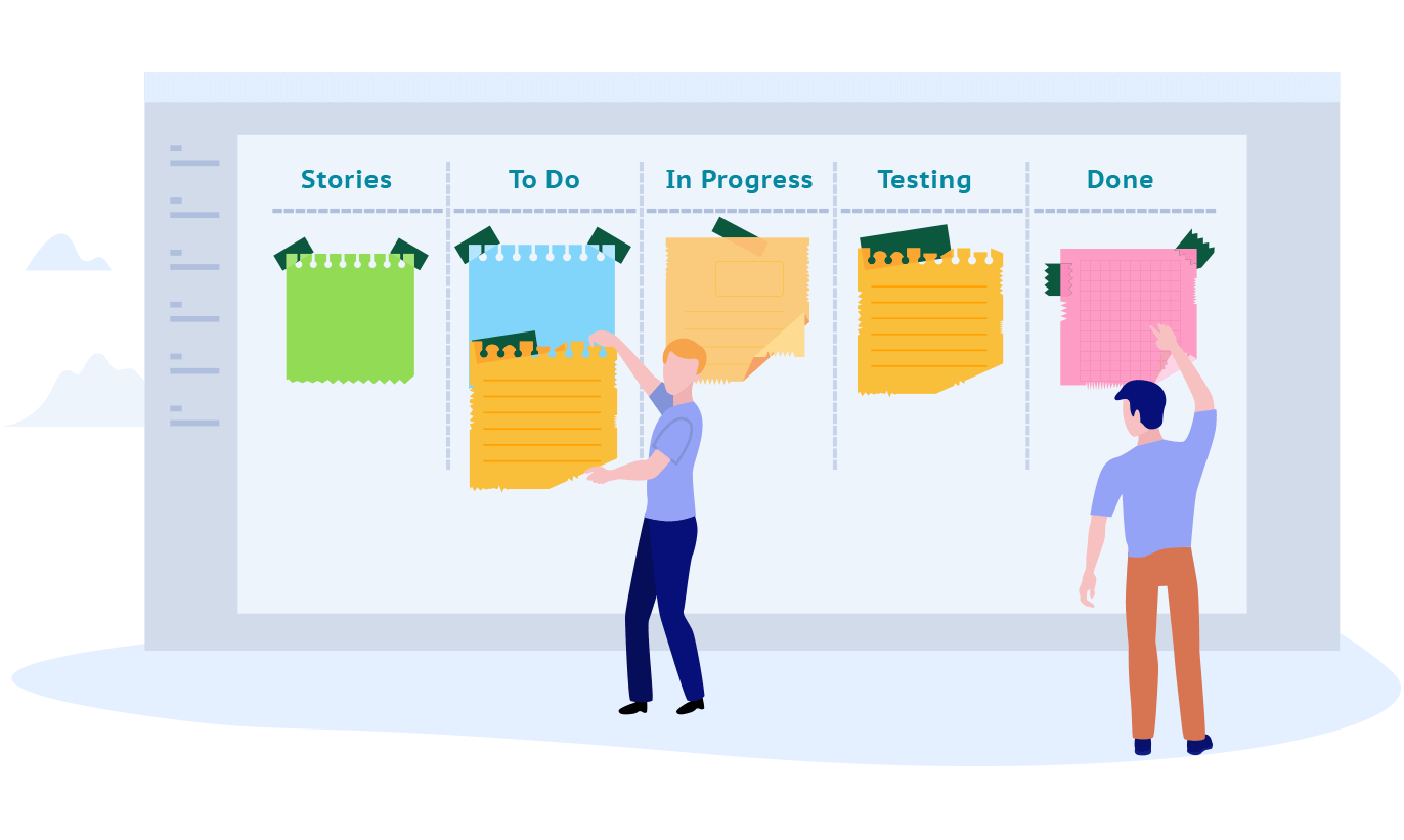 A board of tasks assigned across the team, each card showing its owner and due date